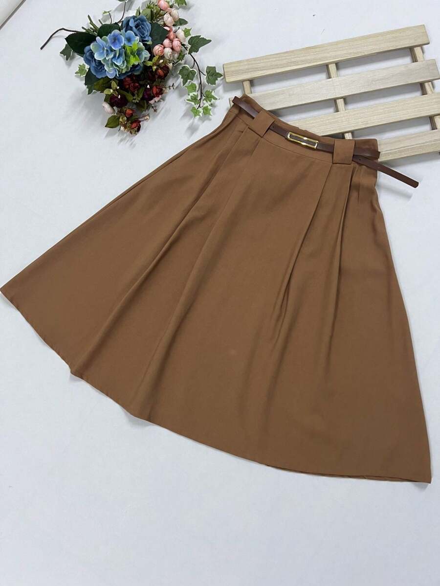 Women Skirts - Brown - View 1