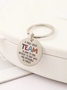 1 Stück inspirierender Schlüsselanhänger aus Edelstahl mit der Aufschrift "Ein wahrhaft tolles Team" - perfektes Geschenk für Kollegen, Freunde und Teamkollegen, Auto-Zubehör, Taschenanhänger
