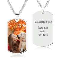 Personalized Dog Tag Pendant Customized For Women With Picture, Engraved Stainless Steel Necklace With Custom Photo And Text As A Gift - Silver - View 2