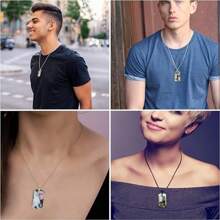 Personalized Dog Tag Pendant Customized For Women With Picture, Engraved Stainless Steel Necklace With Custom Photo And Text As A Gift - Silver - View 5