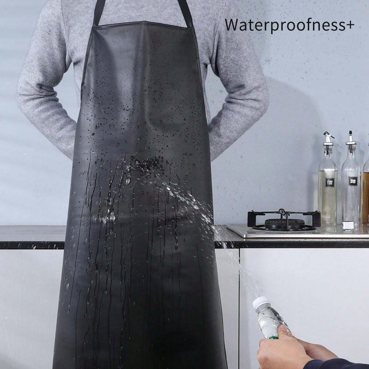 Delantal impermeable y resistente al aceite de PVC con cuello colgante