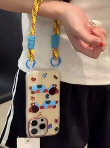 Cartoon Letter & Dotted Dachshund Phone Case, Compatible With Apple IPhone