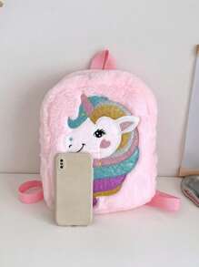 Plush Unicorn Cartoon Kids Backpack For Girls