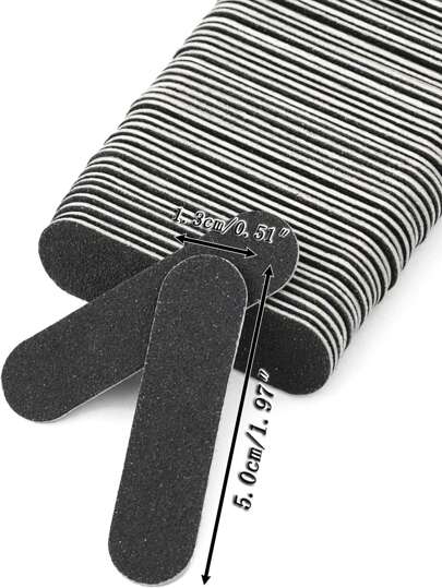 10/20/50/100/200 pièces Lime à ongles noires jetables mini pour DIY - Planches émeri double face pour manucure et pédicure