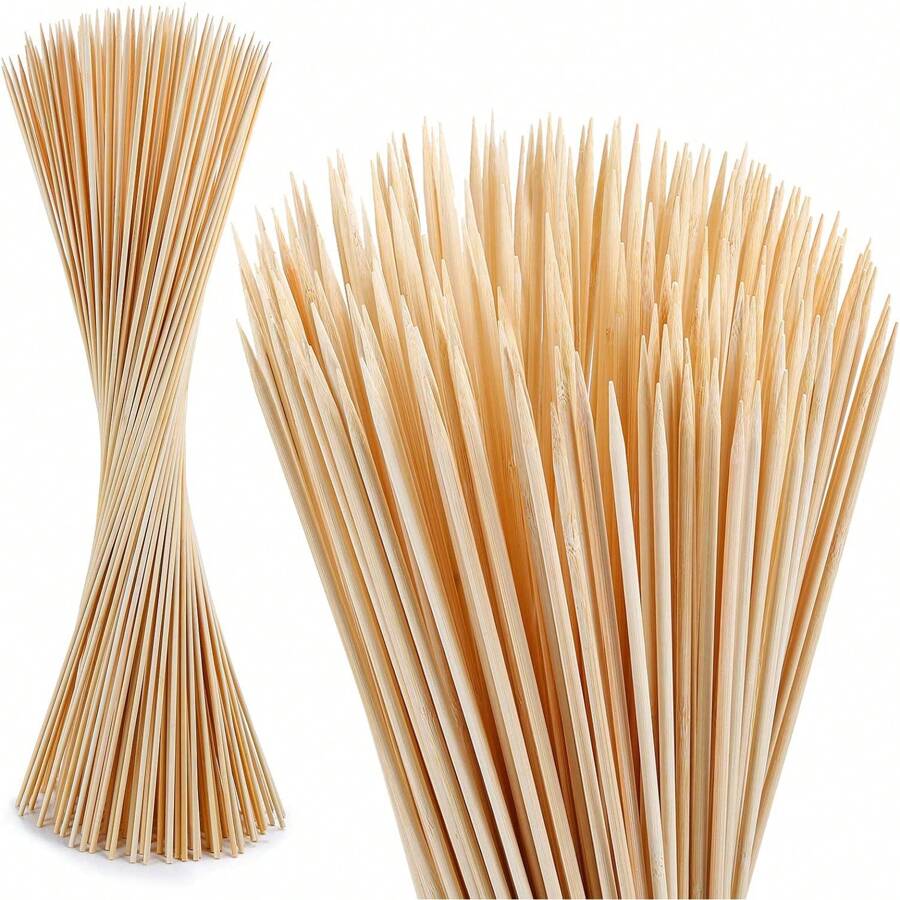 [Quantity Options] Pcs/Pack (+/- 2 Pcs) Bamboo Skewers, 15cm/20cm/25cm/30cm Lengths, Ideal For Grilling Meats, Vegetables, Outdoor Camping, Backyard BBQ Parties And Catering Events
