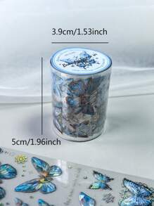 1 rollo X 1m Cinta adhesiva decorativa de PET con mariposas láser vintage para manualidades y scrapbooking
