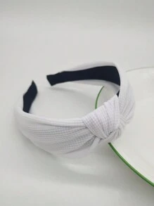 1pc Ladies" Solid Color Candy-Colored Waffle Fashionable Hairband With Knot Design, Simple Hair Accessory For Festivals And Daily Wear,Hairband,Hair Hoop Headbands