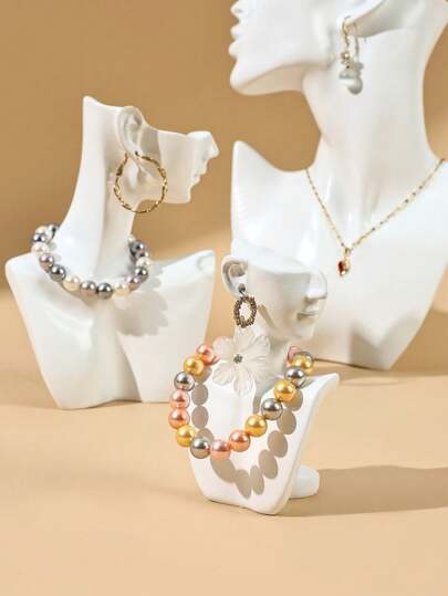 1pc Resin Jewelry Stand, Earring, Necklace Display Holder, Retail Jewelry Shop Display Prop, Desktop Decor Gifts For Women