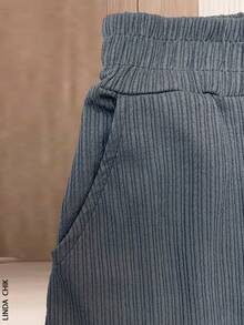 Pantalones de dama holgados - Gris - Ver 3