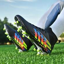 1 Paar Neue Professionelle Fußballschuhe Für Herren, Rutschfeste Ag-fußballstiefel, Atmungsaktive Hoch-top Fußballschuhe Für Erwachsene, Paar Outdoor-rasen Leichtgewichts-wettkampfschuh, Leder Klassische Sport Fußballschuhe Ronaldo Cleats