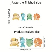 1 pieza Calcomanías de pared de dinosaurio de transformación rápida de dibujos animados: autoadhesivas, se adhieren a superficies múltiples, decoración del hogar contemporánea - Multicolor - Ver 3