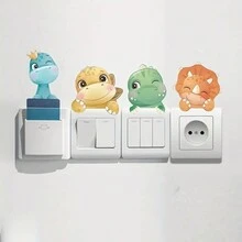 1 pieza Calcomanías de pared de dinosaurio de transformación rápida de dibujos animados: autoadhesivas, se adhieren a superficies múltiples, decoración del hogar contemporánea - Multicolor - Ver 2