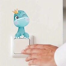 1 pieza Calcomanías de pared de dinosaurio de transformación rápida de dibujos animados: autoadhesivas, se adhieren a superficies múltiples, decoración del hogar contemporánea - Multicolor - Ver 4