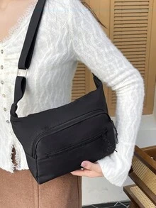 Túi đeo chéo nữ mới Túi đeo vai dung tích lớn Túi đeo vai thường ngày Xu hướng Túi xách nữ - màu đen - Xem 4