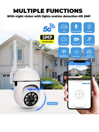 8MP/5MP/3MP/2MP 1080P 高清，双频 2.4G+5G/2.4G WiFi 可选，室外/室内安全摄像头，无线 WiFi 摄像头，监控摄像头，PTZ 摄像头，智能室外/室内 PTZ 安全摄像头，具有自动跟踪、报警、彩色夜视、泛光灯 AI 运动、350° 水平和 90° 垂直旋转、家庭安全视频监控 PTZ 摄像机系统，带双向音频