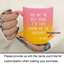 1入自定義妳是我在網路上找到的最棒的東西咖啡杯，可自定義名字的陶瓷咖啡杯，情人節男女朋友禮物，有趣的情人節禮物，給丈夫或妻子的週年紀念禮物，情侶咖啡杯。 - You're the best thing I've found on the internet - 查看 15