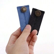 4 件套裤子延长器套件，包括裤子纽扣延长器、长钩、腰部可调节松紧带和腰带延长器，实用缝纫工具