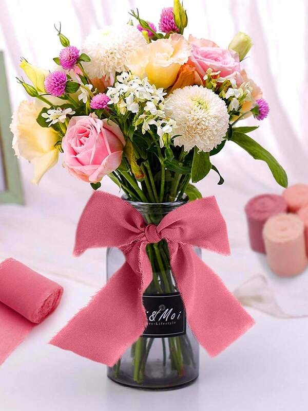 Set da 3 nastri in chiffon sfrangiati tricolore, per matrimoni, profumo, confezioni regalo, accessorio per confezioni regalo deliziose