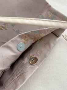 复古帆布斜挎包，简约复古单肩包，女士休闲手提包/托特包 - 粉色 - 查看 6