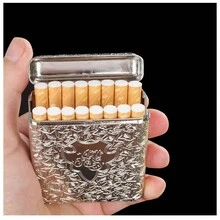 1 Pc Three Open Alloy Cigarette Case  Creative 3-Sided Carved Ultra-Thin Case Classical European, For Regular Size Cigarettes Personalized - Multicolor - View 6