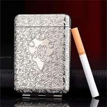 1 Pc Three Open Alloy Cigarette Case  Creative 3-Sided Carved Ultra-Thin Case Classical European, For Regular Size Cigarettes Personalized - Multicolor - View 2