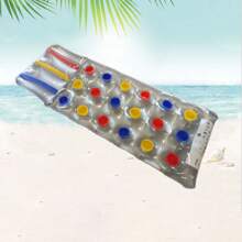 1 Pc Swimming Inflatable Lounge Chair Pool Beach Lounge Floating Raft With Cup Holders Inflatable Mattress Pool Float, Beach Essentials, Beach Accessories - Multicolor - View 3