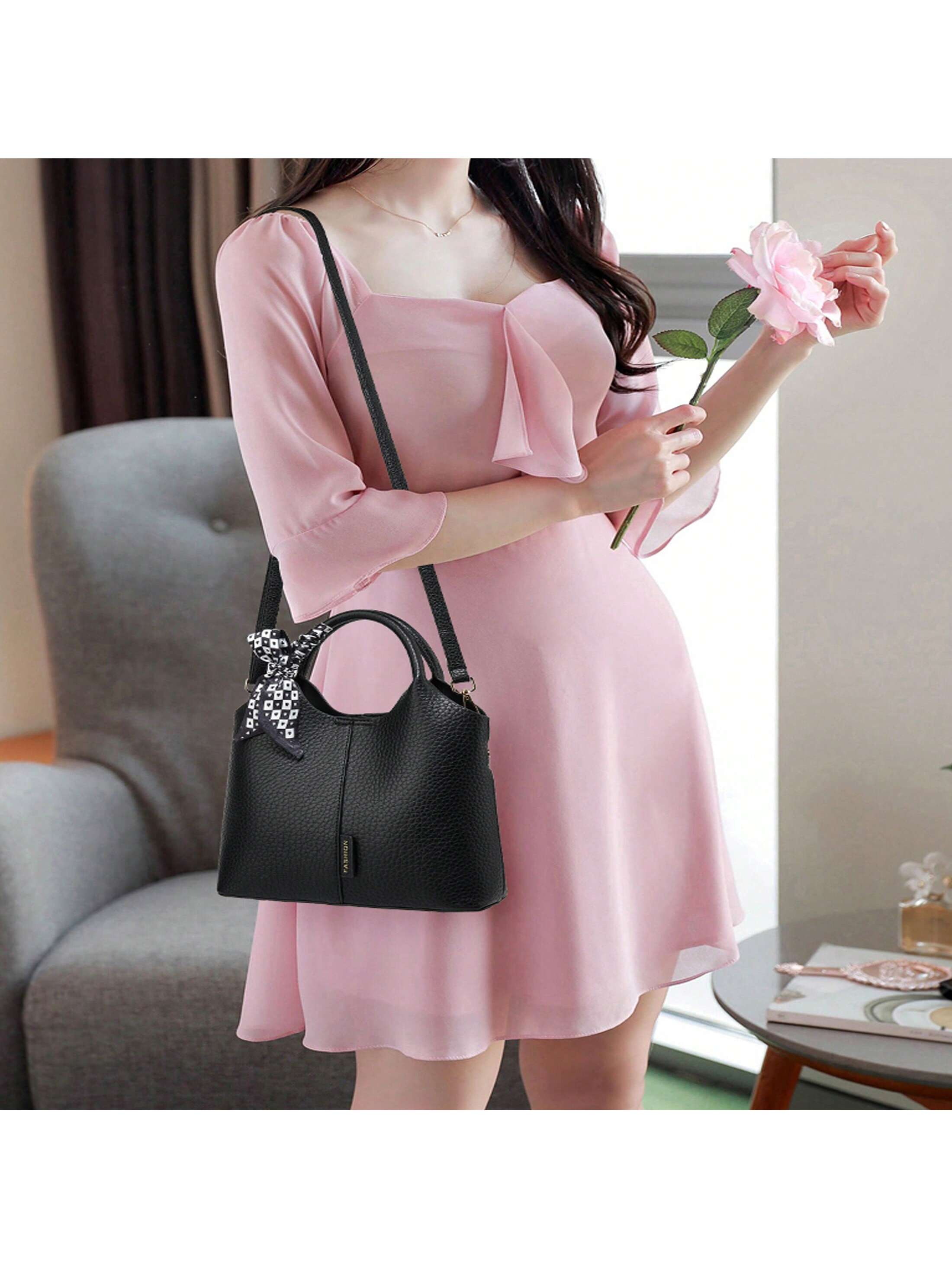 قطعة واحدة من حقيبة يد النساء الجلد الاصطناعي الأس...