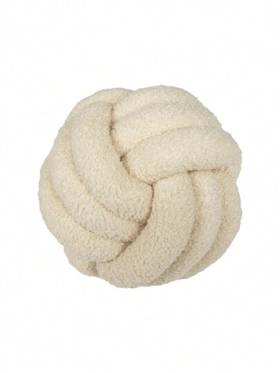 SHEIN X Milania 1pc Handmade Knotted Ball Pillow, Home Decor Plus Fleece Thick, Decorative Sofa Cushion Or Bed Headrest