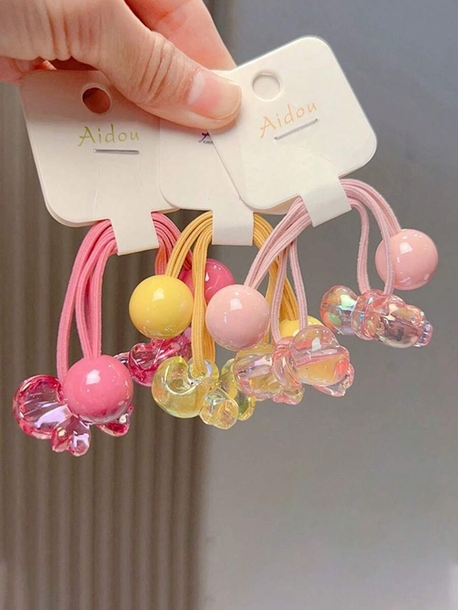 2pcs Cute Butterfly Hair Ties For Girls, Elastic And Non-Damaging Double-Wrapped Hair Bands