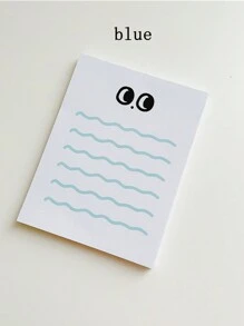 1pc 50-Page Big Eye Wave Line To-Do List Memo Pad, Planner, Message Note, Memo Book Back To School