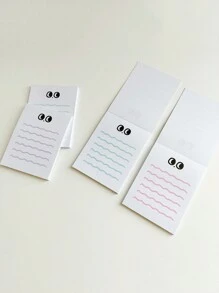 1pc 50-Page Big Eye Wave Line To-Do List Memo Pad, Planner, Message Note, Memo Book Back To School