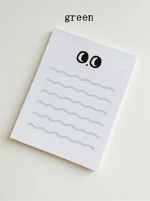 1pc 50-Page Big Eye Wave Line To-Do List Memo Pad, Planner, Message Note, Memo Book Back To School