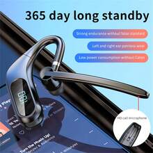 KJ12 Wireless Bluetooth Earphone, Ear-Hook Style, Business Headset With 5.0 Display Screen For Battery Level - Black - View 6