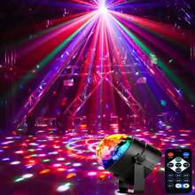 1 pièce Boule magique à LED avec télécommande USB, Mini boule magique à cristaux, Lumière de scène à 7 couleurs activée par le son, Lumière de scène KTV - Noir - Voir 8
