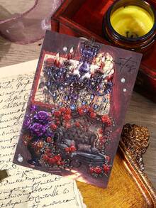 1包裝/12入組復古手帳貼紙，創意美學黏貼貼紙，DIY裝飾拼貼材料，節日禮物，個性化剪貼簿學校文具 - 彩色 - 查看 7