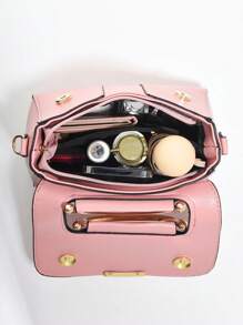 PLANEE Women's Vintage PU Crossbody Bag, Flap Shoulder Bag, Minimalist Style, For Office, Work, Fashionable Women's Shoulder Bag, Fashionable Solid Wallet For Women, A - 熒光色 - 查看 4