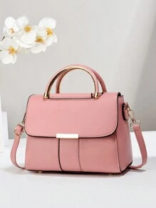 PLANEE Women's Vintage PU Crossbody Bag, Flap Shoulder Bag, Minimalist Style, For Office, Work, Fashionable Women's Shoulder Bag, Fashionable Solid Wallet For Women, A - 熒光色 - 查看 5