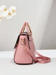 PLANEE Women's Vintage PU Crossbody Bag, Flap Shoulder Bag, Minimalist Style, For Office, Work, Fashionable Women's Shoulder Bag, Fashionable Solid Wallet For Women, A - 熒光色 - 查看 6
