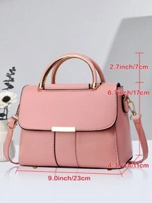 PLANEE Women's Vintage PU Crossbody Bag, Flap Shoulder Bag, Minimalist Style, For Office, Work, Fashionable Women's Shoulder Bag, Fashionable Solid Wallet For Women, A - 熒光色 - 查看 2