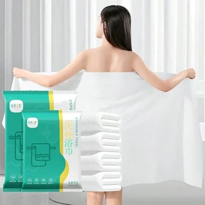 25pcs/20pcs Multi-Functional Disposable Bath Towels, [140cm X 70cm], [120cm X 60cm] Larger And Thicker, Individually Packaged, Soft, Skin-Friendly, Comfortable For Bathing, High Absorbency, Suitable For Business Travel, Home, Travel, Hotel, Gym, Office, Vacation, Bathroom And Camping, Clean And Packaging