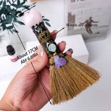 1pc Crystal Heart Shape Magic Broom Natural Amethyst Quartz Stone Craft Witch Broomstick Divination Cleansing Home Decoration Christmas Gift - Heart Broom - View 7