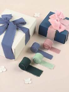 Set da 3 nastri in chiffon sfrangiati tricolore, per matrimoni, profumo, confezioni regalo, accessorio per confezioni regalo deliziose
