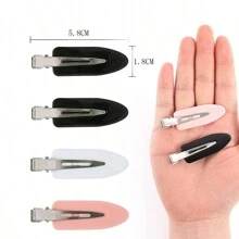 8 个装防弯折发夹，无痕发夹，卷发夹，适用于刘海、波浪卷发、化妆等各种发型，颜色随机，发夹爪夹，发卡，发饰，发卡，学习用品，发饰，头部饰品，夏季，假期，旅行 - 黑色 - 查看 2