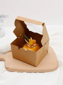 10pcs Mini Pastry Baking Cookie Afternoon Tea Packaging Box Gift Bag Party Kitchen - Brown - View 2