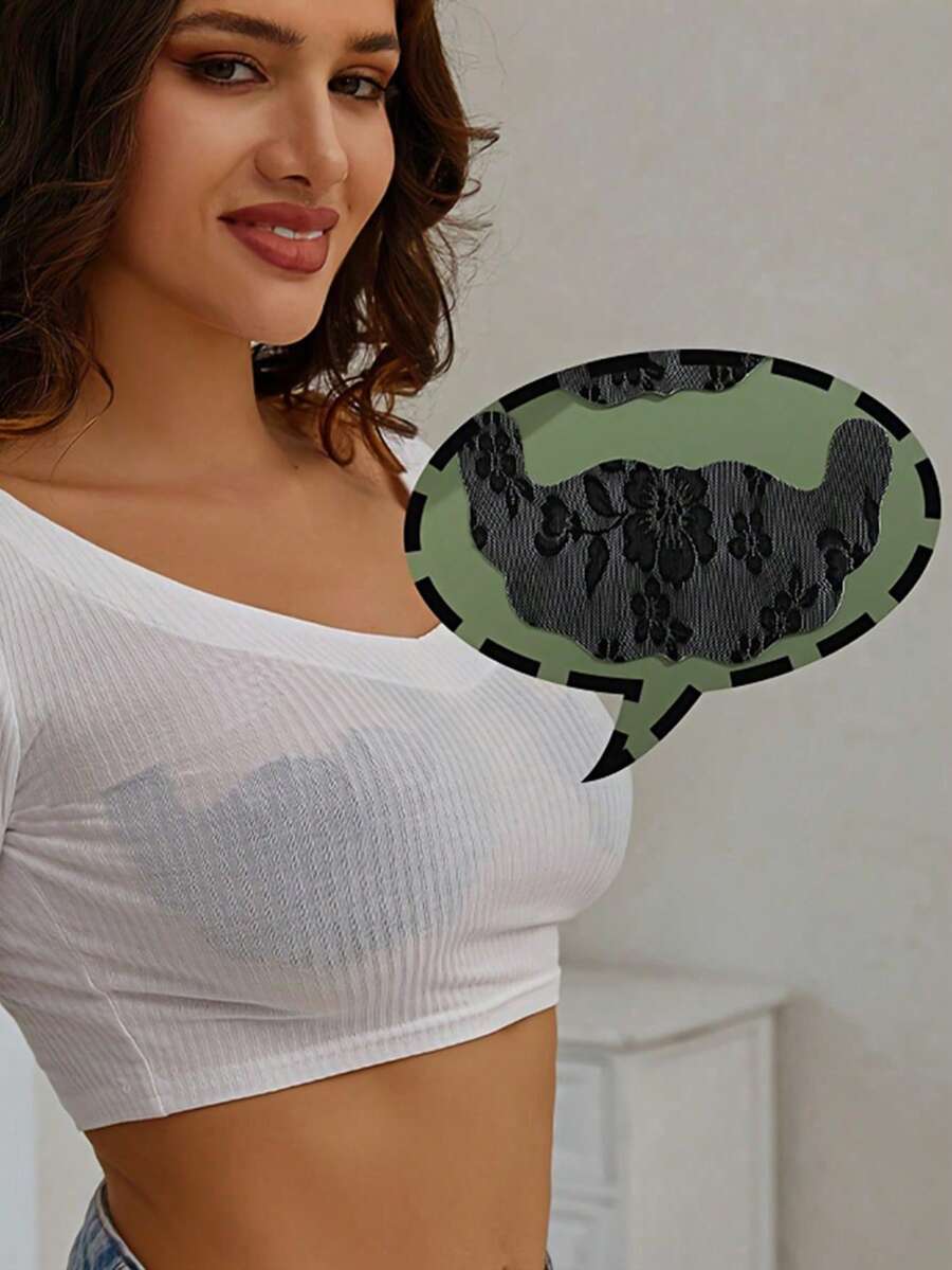 1對U型推薦自粘無肩帶隱形內衣貼式胸貼，一次性胸貼。另外還有1對硅膠推薦自粘無肩帶隱形內衣貼式胸貼。 - 黑色 - 查看 1