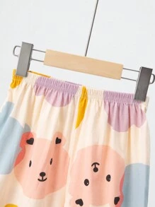 Set de 4 bucăți de pijamale de vară pentru băieți tineri, cămașă ușoară cu mânecă scurtă și pantaloni scurți cu model de dinozaur din desene animate