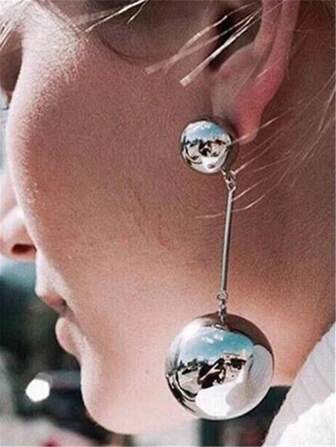 金屬陳述耳環配長流蘇穗，歐美復古女式吊墜耳環