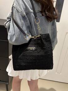 Bolsa de ombro Bubble Grid Chain Tot Bag, bolsas para estudantes, vários compartimentos, perfeita para praia, escola, trabalho e uso diário