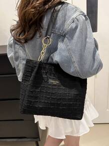 Bolsa de ombro Bubble Grid Chain Tot Bag, bolsas para estudantes, vários compartimentos, perfeita para praia, escola, trabalho e uso diário