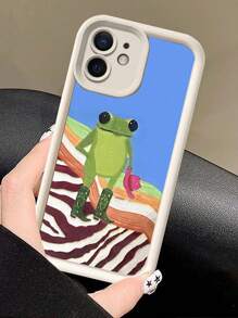 趣味青蛙设计 TPU 防震手机壳，兼容 15/15Plus/15Pro/15Pro Max、14/14Plus/14Pro/14Pro Max、13/13Mini/13Pro/13Pro Max、12/12Mini/12Pro/12Pro Max、11/11Pro/11Pro Max、X/XS/XS Max、8/8Plus/7/7Plus 防水防摔防刮 - 白色 - 查看 2